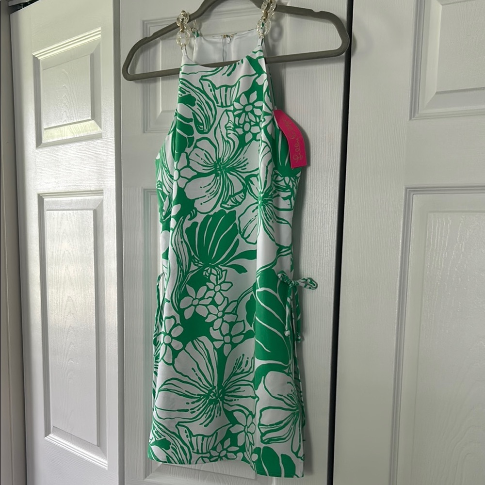Lilly Pulitzer Green and White Floral Jumpsuit
